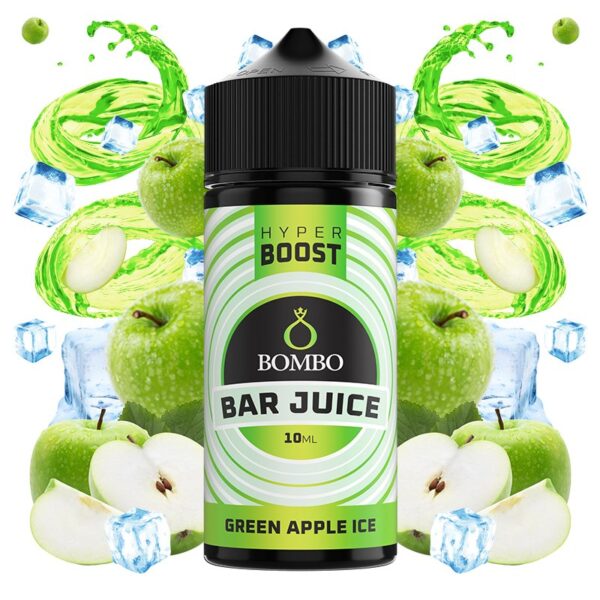 BOMBO BAR JUICE HYPER BOOST - GREEN APPLE ICE 10ml (LONGFILL)